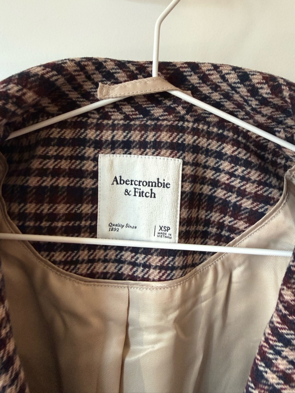 Abercrombie & Fitch Brown Plaid Blazer Jacket - Picture 2 of 4